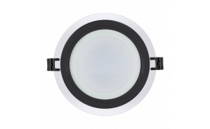 Pannello LED in vetro da incasso, rotondo 12W, 4200K, 220V-240V AC, IP44, anello nero