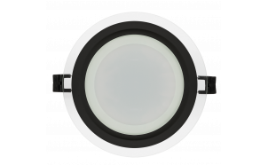 Pannello LED in vetro da incasso, rotondo 18W, 4200K, 220V-240V AC, IP44, anello nero