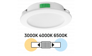 Мебелна LED луна за вграждане, кръг, 4W, 3000K/4000K/6500K, 12V DC, IP44, бяла