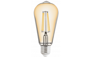 LED COB filament žarulja, s mogućnošću prigušivanja, 8W, E27, 2500K, 220-240V AC, jantarna, ST64