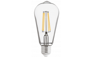 LED filament COB bulb, dimmable, 8W, E27, 4200K, 220-240V AC, neutral light, ST64