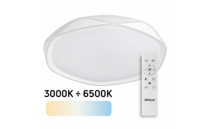 LED димираща CCT плафониера с дистанционно управление, max. 72W, 3000K-6500К