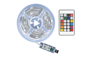 LED USB ambient light 1W/m, RGB, 5V DC, SMD3939, 10m, 10 LEDs/m, IP65