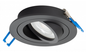 Cornice downlight da soffitto, rotonda, Gu10, mobile, nera, IP20