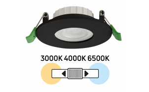 LED луна за вграждане, димираща, черна, 6W, 3000K/4000K/6500K, 220-240V AC, IP44