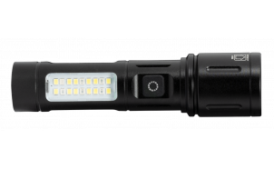 Torcia LED multifunzionale con zoom e luce laterale 8W/8W, 6500K/5500K, 5V DC, IP44