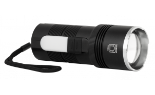 Torcia LED multifunzionale con zoom, luce laterale e funzione power bank 10W/3W, 6500K/3500K, 5V DC, IP44