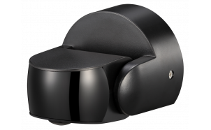 PIR сензор за движение за открит монтаж с черна леща, 2xPIR, 180°/360°, 9m, IP65, черен
