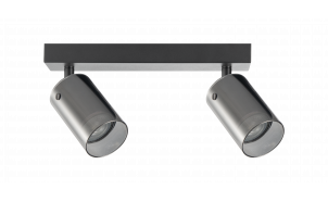Apparecchio per montaggio a soffitto, vetro, 2XGU10, 220-240V AC, IP20, nero