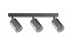 Apparecchio per montaggio a soffitto, vetro, 3XGU10, 220-240V AC, IP20, nero