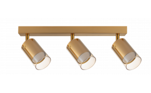 Apparecchio per montaggio a soffitto, vetro, 3XGU10, 220-240V AC, IP20, oro