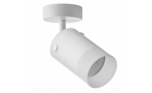 Apparecchio per montaggio a soffitto, vetro, GU10, 220-240V AC, IP20, bianco
