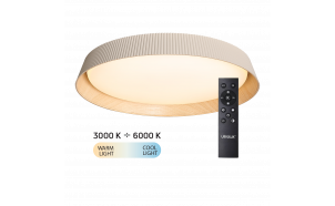 Lampada da soffitto LED dimmerabile CCT con telecomando beige/legno, max.72W, 3000K-6000К