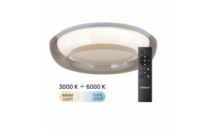 Lampada da soffitto LED dimmerabile CCT con telecomando, quarzo fumé, max.72W, 3000K-6000К