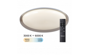 Lampada da soffitto LED dimmerabile CCT con telecomando, quarzo fumé, max.72W, 3000K-6000К
