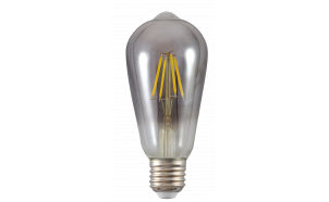 LED filament лампа крушка опушен, ST64, 5W, E27, 1800K, 230V AC, амбър