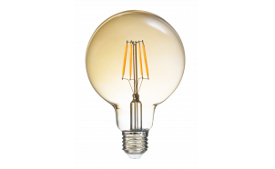Lampadina globo a filamento LED, ambrata, G95, 5W, E27, 1800K, 230V AC, ambrata