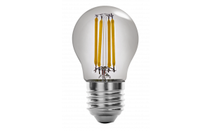 LED filament okrugla žarulja, dimljena, G45, 5W, E27, 1800K, 230V AC, jantarna
