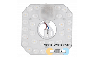 Магнитен LED модул за плафониери с превключвател, 12W, 3000K/4200K/6500K, 220V-240V AC