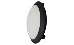 Lampada da soffitto, rotonda, cornice nera, Е27, IK08, IP65
