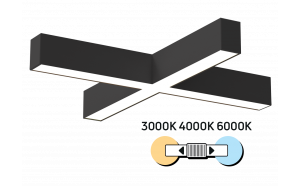 LED X-освeтително тяло CCT, черно, 40W