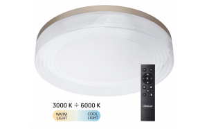 Lampada da soffitto LED CCT dimmerabile con telecomando, oro, max.72W, 3000K-6000К