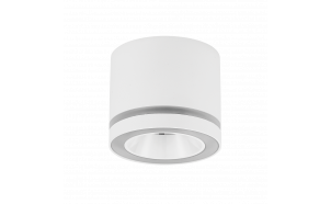 Faretto da soffitto per montaggio superficiale per modulo LED, antiriflesso, rotondo, fisso, bianco, IP20