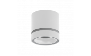 Faretto da soffitto per montaggio superficiale per modulo LED, rotondo, fisso, bianco, IP20