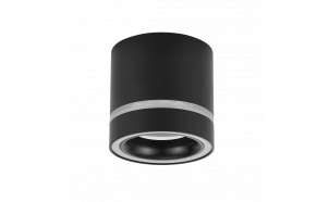 Faretto da soffitto per montaggio superficiale per modulo LED, rotondo, fisso, nero, IP20