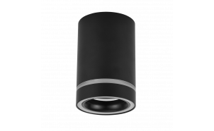 Faretto da soffitto per montaggio superficiale per modulo LED, rotondo, fisso, nero, IP20