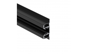 Aluminijski profil za fleksibilnu LED traku, crni s crnim difuzorom, 3m, dvostruki