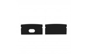 Set crnih završnih kapica za aluminijski profil APK207BK - 2 kom.