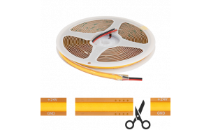Profesionalna LED traka Free-cut COB, 13W/m, 4200K, 24V DC, 528 LEDs/m, 5m Ra≥, IP20