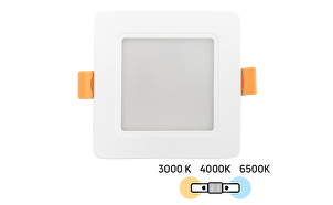 Pannello LED da incasso, quadrato 5W, 3000K/4000K/6500K, 220-240V AC, IP54