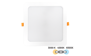 Pannello LED da incasso, quadrato 24W, 3000K/4000K/6500K, 220-240V AC, IP54