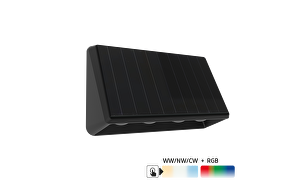 Соларно LED осветителено тяло за стена CCT+RGB, 60°, IP65