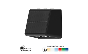 Solarna LED zidna rasvjeta CCT+RGB, 2x60°, IP65