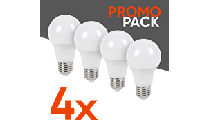 Confezione promozionale da 4 lampadine LED per scatola A60 9W, E27, 4000K, 220-240V AC
