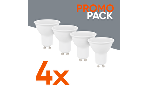 Confezione promozionale da 4 lampadine LED per scatola PAR16 5W, GU10, 4000K, 220-240V AC