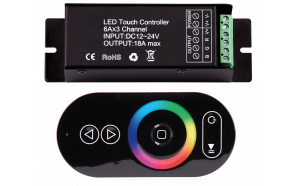 Controller RF TOUCH per illuminazione LED RGB 12-24 V DC, 3x6A