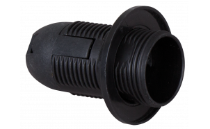 Plastic lamp socket E14, fully-threaded, black, 1 pc.