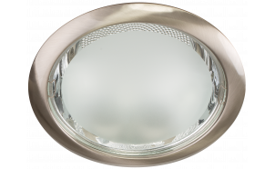 Ceiling downlight E27 frame, round, satin nickel, fixed, IP20