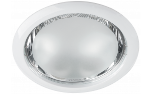 Faretto da soffitto E27 cornice, rotondo, bianco, fisso, IP20