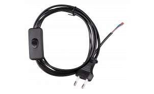 Cavo di alimentazione con spina ed interruttore, nero, 1 pc.