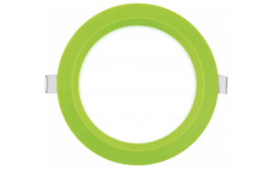Pannello LED da incasso, rotondo, cornice verde, 6W, 2700K, 220V-240V AC