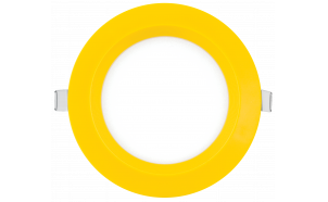 Pannello LED da incasso, rotondo, cornice gialla, 6W, 4200K, 220V-240V AC