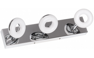 LED осветително тяло за баня, 3x5W, 2700K хром, IP44